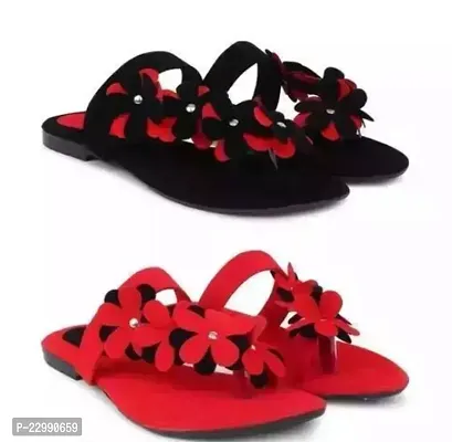 Elegant Multicoloured Mesh Self Design Fashion Sandals For Women Pair Of 2