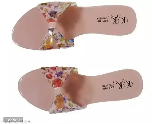 Elegant Pink Mesh Self Design Fashion Sandals For Women-thumb0
