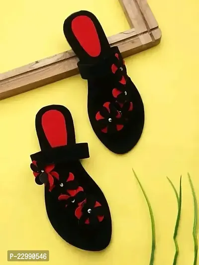 Elegant Black Mesh Self Design Fashion Sandals For Women-thumb0