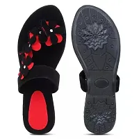 Elegant Black Mesh Self Design Fashion Sandals For Women-thumb1