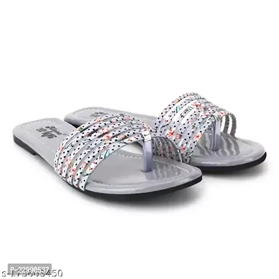 Elegant Grey Mesh Self Design Fashion Sandals For Women-thumb3