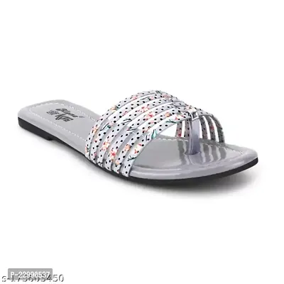 Elegant Grey Mesh Self Design Fashion Sandals For Women-thumb4