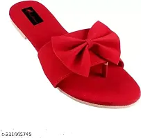 Elegant Red Mesh Self Design Fashion Sandals For Women-thumb1