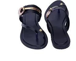 Elegant Blue Mesh Self Design Fashion Sandals For Women-thumb1