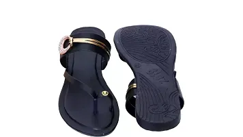 Elegant Blue Mesh Self Design Fashion Sandals For Women-thumb2