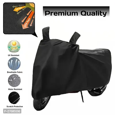 SWISSBELLEvolet Pony Two Wheeler Motercycle Bike and Scooty  Cover  Premium 190T Fabric_Black-thumb3