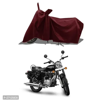 Two Wheeler Motercycle Bike And Scooty Cover  Premium 190T Fabric_Brown For Bullet 350 New