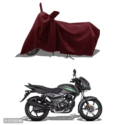 Two Wheeler Motercycle Bike And Scooty Cover  Premium 190T Fabric_Brown For Bajaj Pulsar 125 Neon Bs6