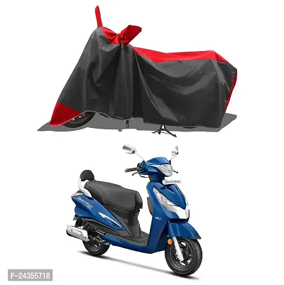 Two WheelerScootyBike Cover for New Hero Destini 125 XTEC Scooty Bike Cover  Nonwoven  Fabric_Red Stripe