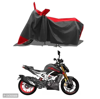 Two WheelerBike Cover for New TVS Apache RTR 310 Bike Cover  Nonwoven  Fabric_Red Stripe