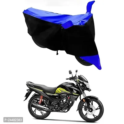 Dust  Water Resistant Bike Body Cover with UV Protection/Side Mirror Pockets Black  Blue Stripe for Honda SP 125-thumb0