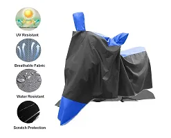 Dust  Water Resistant Bike Body Cover with UV Protection/Side Mirror Pockets Black  Blue Stripe for Honda SP 125-thumb2