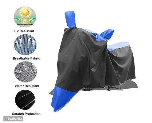 Dust  Water Resistant Bike Body Cover with UV Protection/Side Mirror Pockets Black  Blue Stripe for Honda SP 125-thumb3