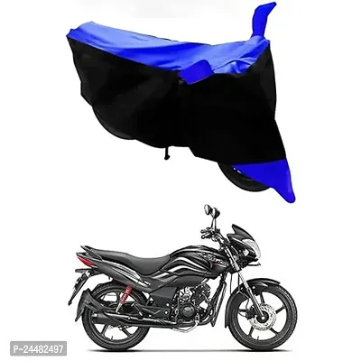 Dust  Water Resistant Bike Body Cover with UV Protection/Side Mirror Pockets Black  Blue Stripe for Hero Passion XPro