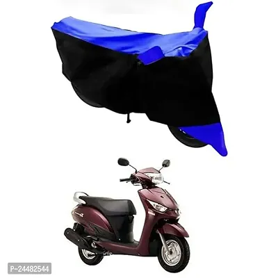 Dust  Water Resistant Bike Body Cover with UV Protection/Side Mirror Pockets Black  Blue Stripe for Yamaha Alpha