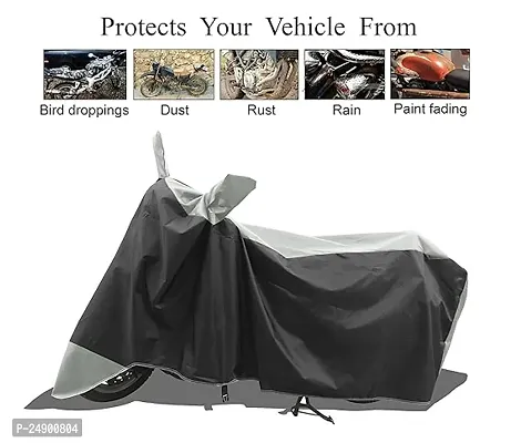 Scooty Bike Cover Compatible with TVS Heavy Duty Super XL Models Semi Waterproof All Weather Cover (Grey)-thumb4