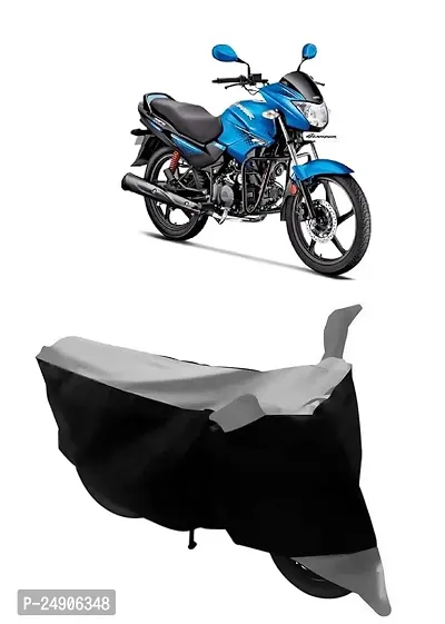 WaterResistant Bike/Scooty Cover for Hero Glamour Polyester Fabric_Grey