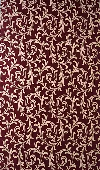 POLARTAINS Premium Eyelet Fancy Floral Printed Polyester Curtains Set of 2 for Door Maroon (7 Feet)-thumb3