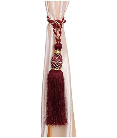 POLARTAINS Polyester Curtain Moti Dana Tie Back Home Decorative Tassel Rope Tiebacks for Home Room Kitchen Door Window Set of 6,