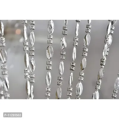 POLARTAINS Fancy Sparkling String Thread Beads 1 Piece Polyester Hanging Curtain Silver 7 Feet (Door)-thumb3