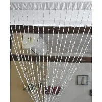 POLARTAINS Fancy Sparkling String Thread Beads 1 Piece Polyester Hanging Curtain Silver 7 Feet (Door)-thumb1