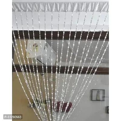 POLARTAINS Fancy Sparkling String Thread Beads 1 Piece Polyester Hanging Curtain Silver 7 Feet (Door)-thumb2