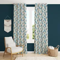 POLARTAINS Polyester Curtains 9 Feet Long Set of 2 for Long Door (Aqua 4 ft x 9 ft)-thumb1