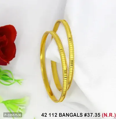 Elegant Gold-Plated Bangles for Women Set Of 2-thumb0