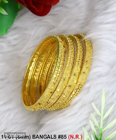 Elegant Gold-Plated Bangles for Women Set Of 4-thumb0