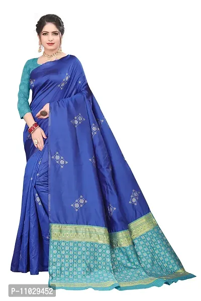 Beautiful Soft Lichi Silk Saree With Blouse Piece For Women