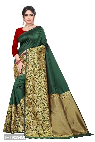 Beautiful Soft Lichi Silk Saree With Blouse Piece For Women-thumb0