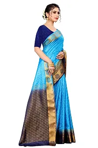 SRI SAI Woman's Solid Silk Festival Wear Light Weight And Adjustable Saree With Unstiched Blouse (S_F_251_Cream 2)-thumb2