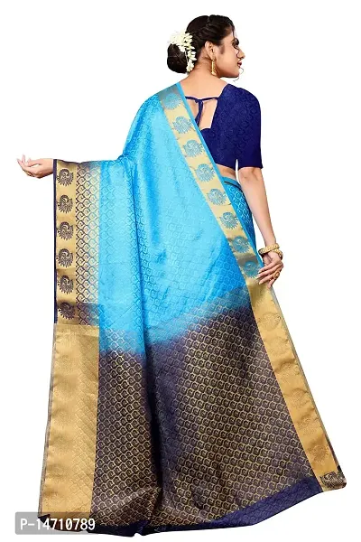 SRI SAI Woman's Solid Silk Festival Wear Light Weight And Adjustable Saree With Unstiched Blouse (S_F_251_Cream 2)-thumb4