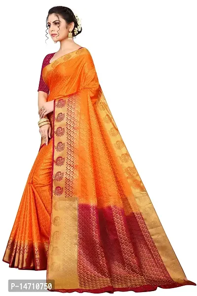 SRI SAI Woman's Solid Silk Festival Wear Light Weight And Adjustable Saree With Unstiched Blouse (S_F_248_Pink 2)-thumb2