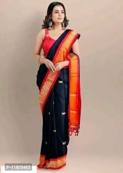 Beautiful Cotton Silk Saree With Blouse Piece For Women-thumb0