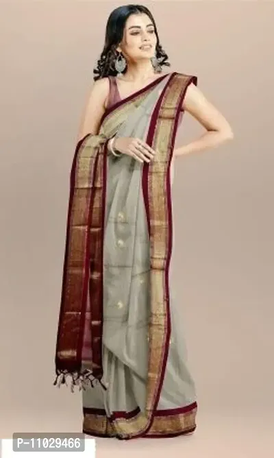 Beautiful Cotton Silk Saree With Blouse Piece For Women-thumb0