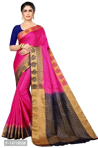 SRI SAI Woman's Solid Silk Festival Wear Light Weight And Adjustable Saree With Unstiched Blouse (S_F_250_Sky Blue 4)