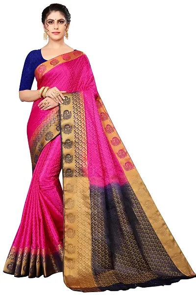 Fancy Blend Saree with Blouse Piece For Women