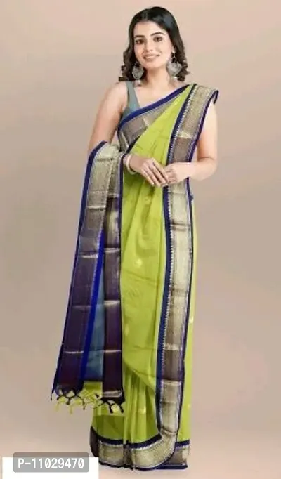 Beautiful Cotton Silk Saree With Blouse Piece For Women-thumb0