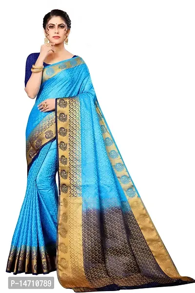 SRI SAI Woman's Solid Silk Festival Wear Light Weight And Adjustable Saree With Unstiched Blouse (S_F_251_Cream 2)