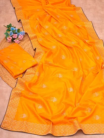 Attractive Art Silk Saree with Blouse piece 