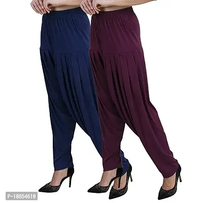 Classic Viscose Solid Salwars for Women, Pack of 2-thumb0