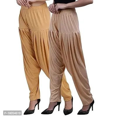 Classic Viscose Solid Salwars for Women, Pack of 2-thumb0