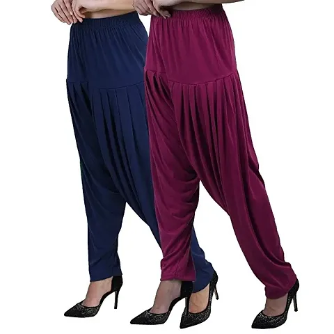 Stylish Viscose Rayon Solid Salwar for Women Pack of 2