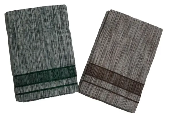 Classic Cotton Solid Dhotis for Men, Pack of 2, 2.2MTR