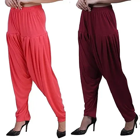 Stylish Viscose Solid Salwar for Women Pack of 2