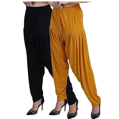 Classic Viscose Patiala Pants Pack of 2