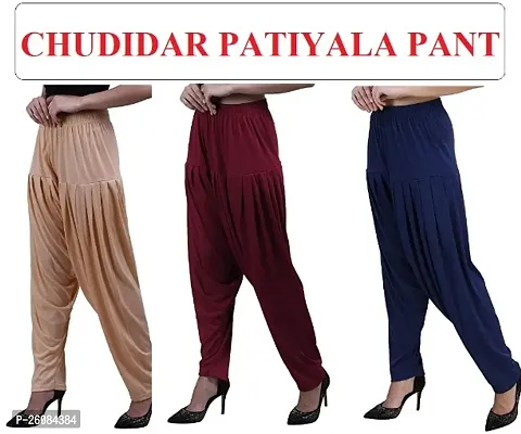 Classic Viscose Solid Patiala Salwars for Women, Pack of 3