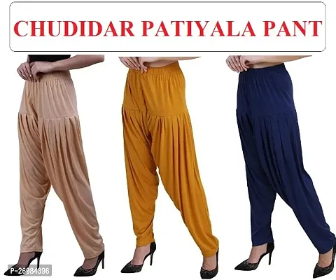 Classic Viscose Solid Patiala Salwars for Women, Pack of 3