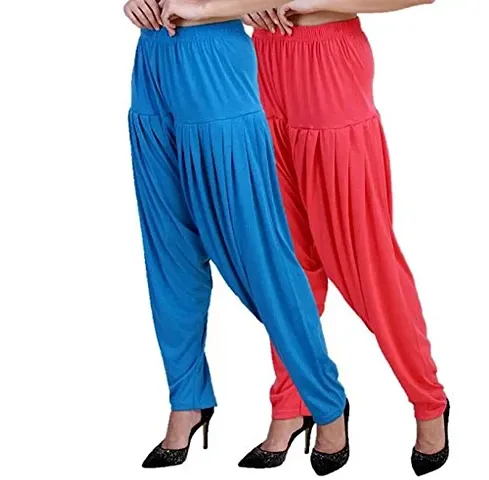 Stylish Viscose Solid Salwars For Women - Pack Of 2